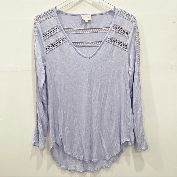Anthropologie Deletta Embroidered Long Sleeve Top Longline Medium - Picture 2 of 9